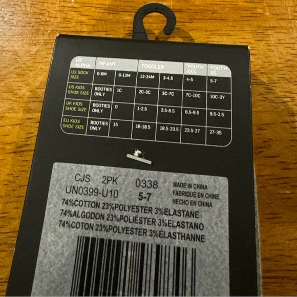 Nike Kid's Crew Socks 2-Pack Size 10C-3Y UN0399 U10 Red Gray NEW With Tags - Picture 4 of 4